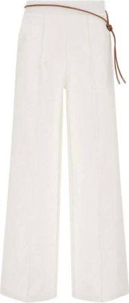 Herno Wide Trousers, female, White, Size: M Wide Straight Trousers