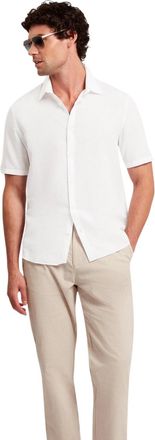 Ted Baker Herenoverhemd met korte mouwen, model Baker Regular (Wit)