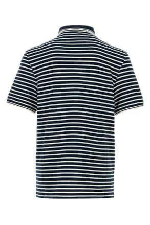 Valentino Garavani Mens Embroidered Piquet Polo Shirt Biancoblu Cotton