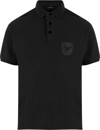 Emporio Armani Polo shirt van katoen met logo - Heren - Polos - Zwart - 2XL - Katoen - Tops