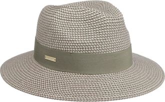 Seeberger Vandia Traveller Straw Hat Women - Garden Summer Beach with Grosgrain Band Spring-Summer - One Size Light Olive
