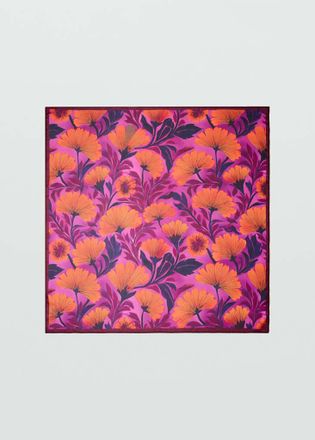 Mango Foulard stampa floreale viola - Donna - Taglia unica - MANGO
