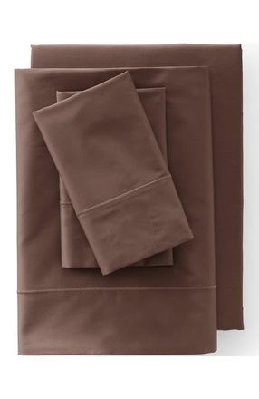 Lands End 400 Thread Count Premium Supima Cotton No Iron Pillow Cases in Dark Walnut Brown at Nordstrom, Size Standard