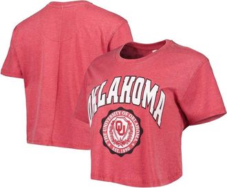 Pressbox Womens Pressbox Crimson Oklahoma Sooners Edith Vintage Burnout Crop T-Shirt at Nordstrom, Size X-Large
