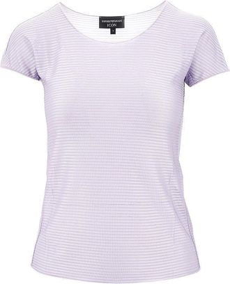 Emporio Armani ICON striped light jersey T-shirt Woman XXL