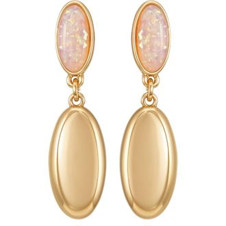 Vince Camuto Oval Drop Earrings in Goldtone/Pink Opal at Nordstrom Rack