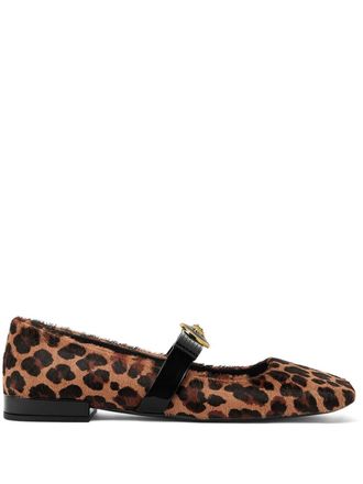 Versace Medusa 95 leopard-print ballerinas - women - Calf Leather/Lambskin/Calf Leather/Calf Hair/Goat Skin - 36.5 - Brown