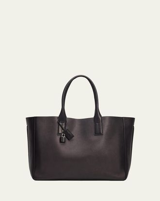 Tom Ford Mens T-Line Grained Leather East-West Tote Bag