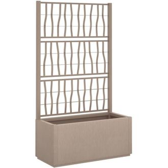 vidaXL Garden Planter with Trellis Light Brown 80x36x140 cm PP vidaXL