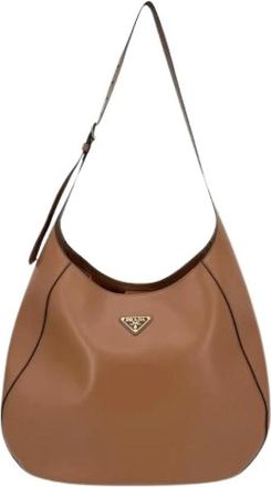 Prada Pre-owned Vintage Schoudertas - Dames - Vintage Schoudertas - Bruin - ONE Size - Leer - Vintage