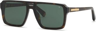 Philipp Plein Spp 211 Zonnebril - Heren - Zonnebrillen - Bruin - 60 MM - Accessoires