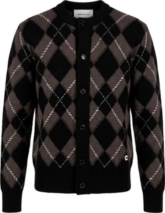 Ami Cardigan met ruitpatroon - Dames - Truien - Zwart - Maat: M Zijde