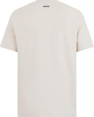 HUGO BOSS Mens Cotton Short-Sleeved T-Shirt Open White T-Shirts And Polos