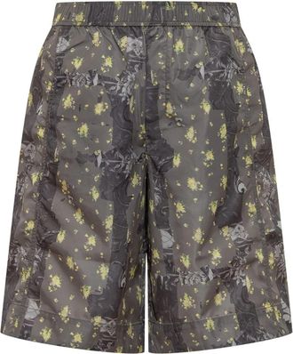 Ganni Abstract-print Relaxed Shorts - Dames - Korte Broeken - Veelkleurig - 2XS - Korte Broeken