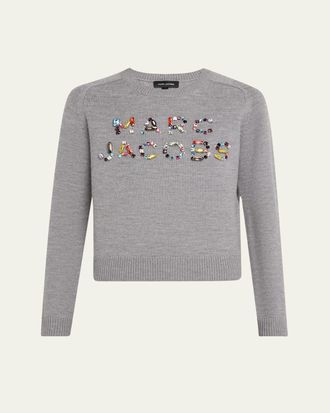 Marc Jacobs Gem Logo Knit Crewneck Sweater