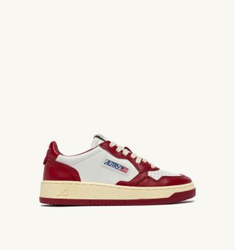 Autry SNEAKERS MEDALIST LOW BICOLOR IN PELLE BIANCA E DEEP CLARET