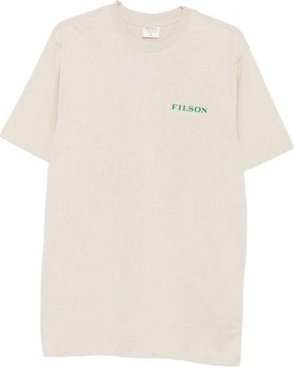 Filson T-shirt met Ronde Hals en Borstzak - Heren - T-shirts - Wit - S - Tops