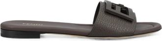 Fendi Brown Textured Baguette Sandals