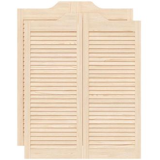 vidaXL Puertas Batientes Dise&ntilde;o De Lamas 2 Par 100x80cm Madera Pino Vidaxl