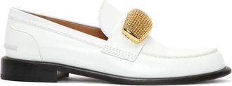 J.W.Anderson appliqué-detail leather loafers - women - Leather - 37.5 - White