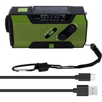 OEM Radio De Emergencia Con Manivela, Cargador Solar, Luz Led Y Funci&oacute;n Sos, Bater&iacute;a De 5000 Mah, Fm/am, Port&aacute;til