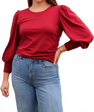 Nation Ltd Loren Peasant Tee In Danish Red