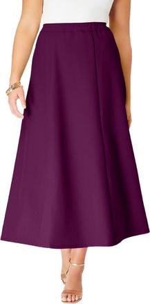 Roaman's Plus Size Bend Over A Line Skirt in Dark Berry at Nordstrom, Size 42