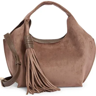 Dolce Vita Galen Faux Suede Crossbody Bag in Dark Taupe at Nordstrom Rack