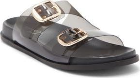 Top Moda Daniela Clear Double Strap Slide Sandal in Black Tpu at Nordstrom Rack, Size 6.5