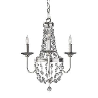 Netlighting Malia Chandelier 3 Light Polished Nickel Finish E14 in Grey
