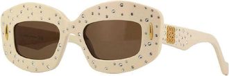 Loewe LW4114IS25E Crystal-Embellished Sunglasses - Beige