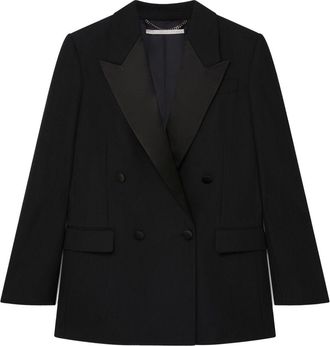 Stella McCartney Tuxedo satin-lapels wool blazer - women - Viscose/Wool/Cupro/Viscose - 38 - Black