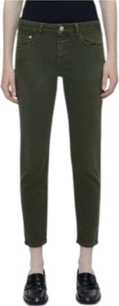 Closed Baker Mid Rise Crop Jean In Weed Green