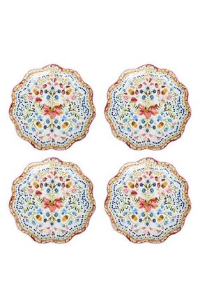 Juliska Sofia Set of 4 Side/Cocktail Plates in Multi Orange at Nordstrom
