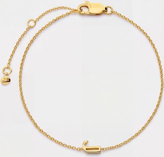 Monica Vinader Gold Initial J Chain Bracelet