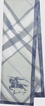 Burberry Sciarpa in pura seta di gelso con motivo check e logo EKD