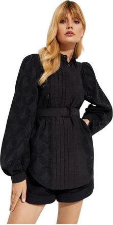 Acler Klara Cut-Out Blouse met Riem - Dames - Overhemden - Zwart - L - Katoen - Overhemden