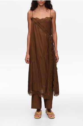 Bimba & Lola Off-White Lace Skirt-Trouser Hybrid in Dark Olive at Nordstrom, Size X-Small