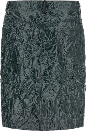 Marni Wrinkled Coated Technical Taffeta Skirt - Dark Green