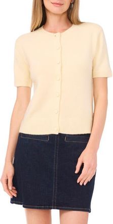 Vince Camuto Covered Button Cardigan in Cream Yellow at Nordstrom, Size X-Small