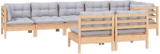vidaXL Juego De Muebles De Jard&iacute;n 8 Pzas Y Cojines Madera Maciza Pino Vidaxl