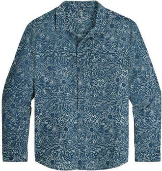 Royal Robbins Salathe Sun Print Recycled Polyester Button-Up Shirt in Orion Blue Solar Pt at Nordstrom, Size X-Large