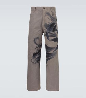 Dries Van Noten Printed cotton chinos