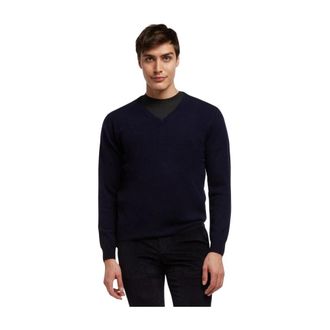 Brooks Brothers Wool and Cashmere V-Neck Jumper - male - Brooks Brothers - V-neck Knitwear - Blue - XS - Knitwear