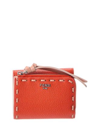 Fendi Fendi Peekaboo Micro Leather Trifold Wallet