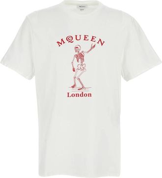 Alexander McQueen Katoenen T-shirt met ronde hals - Heren - T-shirts - Wit - L - Katoen - Tops