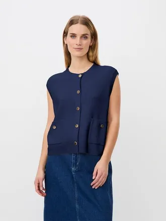 Masai MaLossan Button-Front Knit Vest in Medieval Blue at Nordstrom, Size Xx-Large