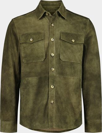 Robert Graham Mens Manzo Suede Flap-Pocket Field Jacket