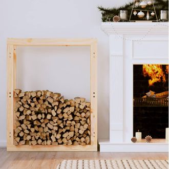 vidaXL Estante Para Le&ntilde;a Madera Maciza De Pino 80x25x100 Cm Vidaxl