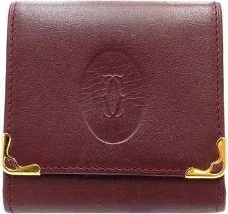 Cartier Pre-owned Must Coin Case - Dames - Vintage Accessoires - Rood - ONE Size - Leer - Vintage